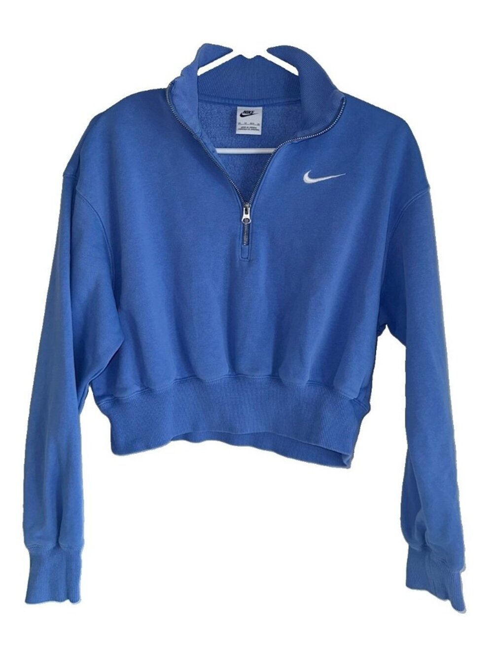 Nike Women’s Sportswear Phoenix Fleece 1/2 Zip Oversize Crop Sweatshirt XS Blue